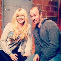 Melinda Hill & Brendon Small on set of 