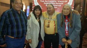 With Saginaw Grant, Steve Reevis, and Larry Ground at the 11th Red Nation Film Festival, 2014. The Authentic Voice of Am