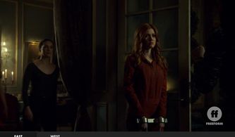 Katherine McNamara and Alexandra Ordolis in Shadowhunters (2016)