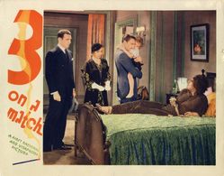 Joan Blondell, Ann Dvorak, Hale Hamilton, Buster Phelps, and Warren William in Three on a Match (1932)
