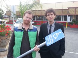 Ryan Barton-Grimley with Ari Schneider - BTS still from ELIJAH'S ASHES