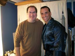 With celebrity make-up artist Tim Allen at Men's Fitness shoot