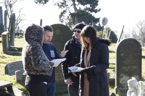 Shooting the Kaleidoscope Man final cemetery scene