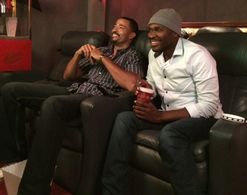 Timon Kyle Durrett and Brian Hooks on the set of Christopher Nolen's 72 Hours