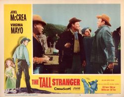 Virginia Mayo, Joel McCrea, and Ray Teal in The Tall Stranger (1957)