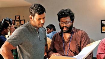 Vishal and P.S. Mithran in Irumbu Thirai (2018)