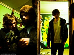 Jeremy Cloe, Brett Walters and Charles Cantrell on the set of 