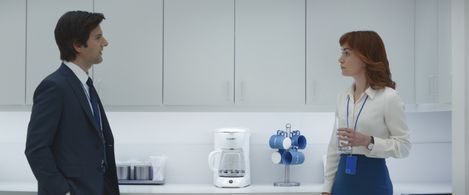 Adam Scott and Britt Lower in Severance (2022)