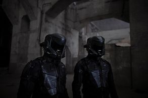 These are two characters we call The Cleaners. Formidable, well trained, and rocking some cool ass motorcycle helmets. W