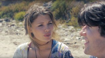 Still of Alice (Ellie Patrikios) and Sam (Adam Courtin) in IVTRO