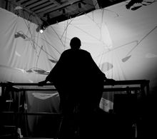 On set for The Stainless Stealer Steals the Universe