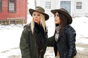 Tara Reid and Cassandra Scerbo in The Last Sharknado: It's About Time (2018)