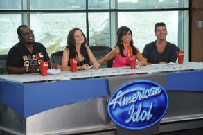 Paula Abdul, Simon Cowell, Randy Jackson, and Kara DioGuardi in American Idol (2002)