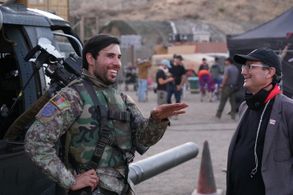 with director/producer Michael Lemann on the set of 