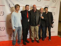 At the Marina del Rey Film Festival for Cannibal Comedian. With Eiji Inoue, Sean Haitz, Jed Rowen and Eric Alegria.