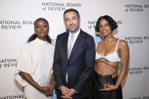 Danielle Deadwyler, Ari Melber, and Zazie Beetz at an event for The Harder They Fall (2021)