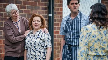 Memet Ali Alabora, Kate Layden, and Sheridan Smith in Four Lives (2022)