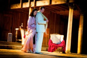 Lucia Marano as Anna Magnani and Tad Coughenour as Tennessee Williams in ROMAN NIGHTS, written by Franco D'Alessandro an