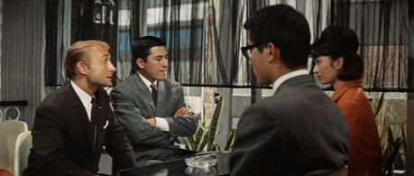 Nick Adams, Akira Kubo, Keiko Sawai, and Akira Takarada in Invasion of Astro-Monster (1965)