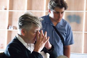 Jeremy Alter and David Lynch on the set of 