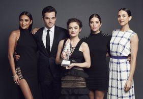 Troian Bellisario, Lucy Hale, Ashley Benson, Ian Harding, and Shay Mitchell at an event for The 42nd Annual People's Cho