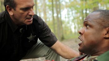Mark S. Esch & Kelron Mixon in a scene from Phantom of the Woods