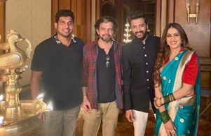 Punit Balan, Riteish Deshmukh, Genelia D'Souza, and Mahesh Limaye in Aashechi Roshnai (2020)