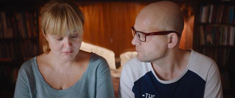 Anna Mikhalkova and Fyodor Lavrov in About Love. For Adults Only (2017)