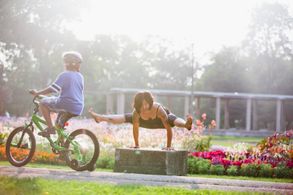 Mia Park is also a yoga teacher.