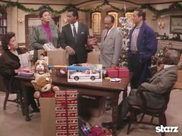 Clifton Davis, Jester Hairston, Sherman Hemsley, Barbara Montgomery, Roz Ryan, and Franklyn Seales in Amen (1986)