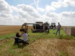 Robert Child and the camera crew in France shooting Dominion Day, 2007.