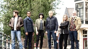 Darrell D'Silva, Emma Fielding, Marc Warren, Maimie McCoy, Luke Allen-Gale, and Elliot Barnes-Worrell in Van der Valk (2