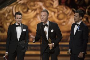 Justin Paul, Benj Pasek, and Justin Hurwitz at an event for La La Land (2016)