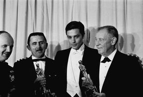 Alain Delon, Peter Ellenshaw, Hamilton Luske, and Eustace Lycett