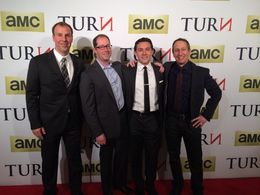 Michael Taylor, Mitchell Akselrad, Craig Silverstein and Andrew Coleville at the premiere of AMC's TURN: Washington's Sp