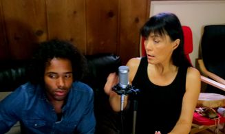 Laying down background vocal trac Carla-Rae and Zay Standforsomething Smith