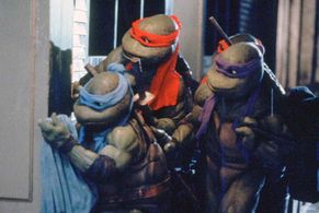 Kenn Scott, Adam Carl, Mark Caso, Laurie Faso, Robbie Rist, Michelan Sisti, Leif Tilden, and Brian Tochi in Teenage Muta