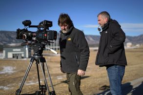 Director Lee Phillips and DOP Graham Smith on location for Six Schizophrenic Brothers (2022)