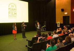 Julie Rubio at the Miami Film Festival during Q & A