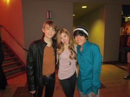 Dylan Riley Snyder, Katherine McNamara and Zach at the LA premiere of The Woman