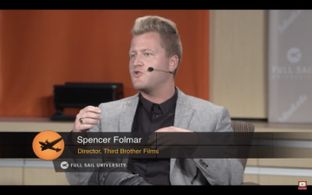 Spencer Folmar speaking at Full Sail University.