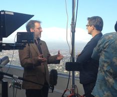 Jay Famiglietti and Chris Hayes at the Griffith Observatory, July 21, 2015