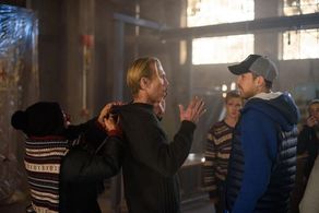 Giles Alderson & Richard Brake on set of The Dare