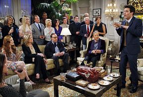 Peter Bogdanovich, Michael York, Arianna Huffington, Josh Radnor, Darby Stanchfield, and Will Shortz in How I Met Your M