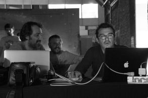 Caito Ortiz (Director),Fabio Goldfarb (Production Designer) and Ralph Strelow (DoP) on the set of JULES & DOLORES 2015