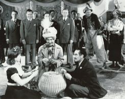 Groucho Marx, Virginia Grey, Patti Lacey, Chico Marx, and The Marx Brothers in The Big Store (1941)