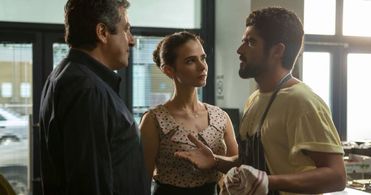 Menashe Noy, Oshri Cohen, and Liron Ben-Shlush in Working Woman (2018)