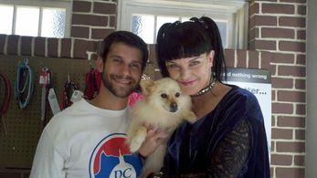 Jeff Campanella and Pauley Perrette on the set of 'NCIS.'