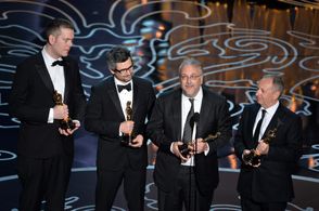 Skip Lievsay, Chris Munro, Christopher Benstead, and Niv Adiri at an event for The Oscars (2014)