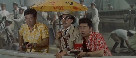 Ichirô Arishima, Yû Fujiki, and Tadao Takashima in King Kong vs. Godzilla (1963)